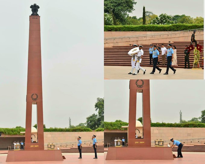 Air Mshl PK Ghosh, AVSM, AOA, paid homage to Bravehearts at NWM on 30 Jun 25
